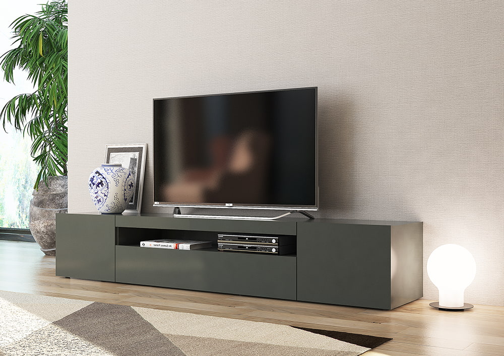 228169_DAIQUIRI_AMB DAIQUIRI 200 cm TV stand with 2 hinged doors + 1 flap door - Web Furniture