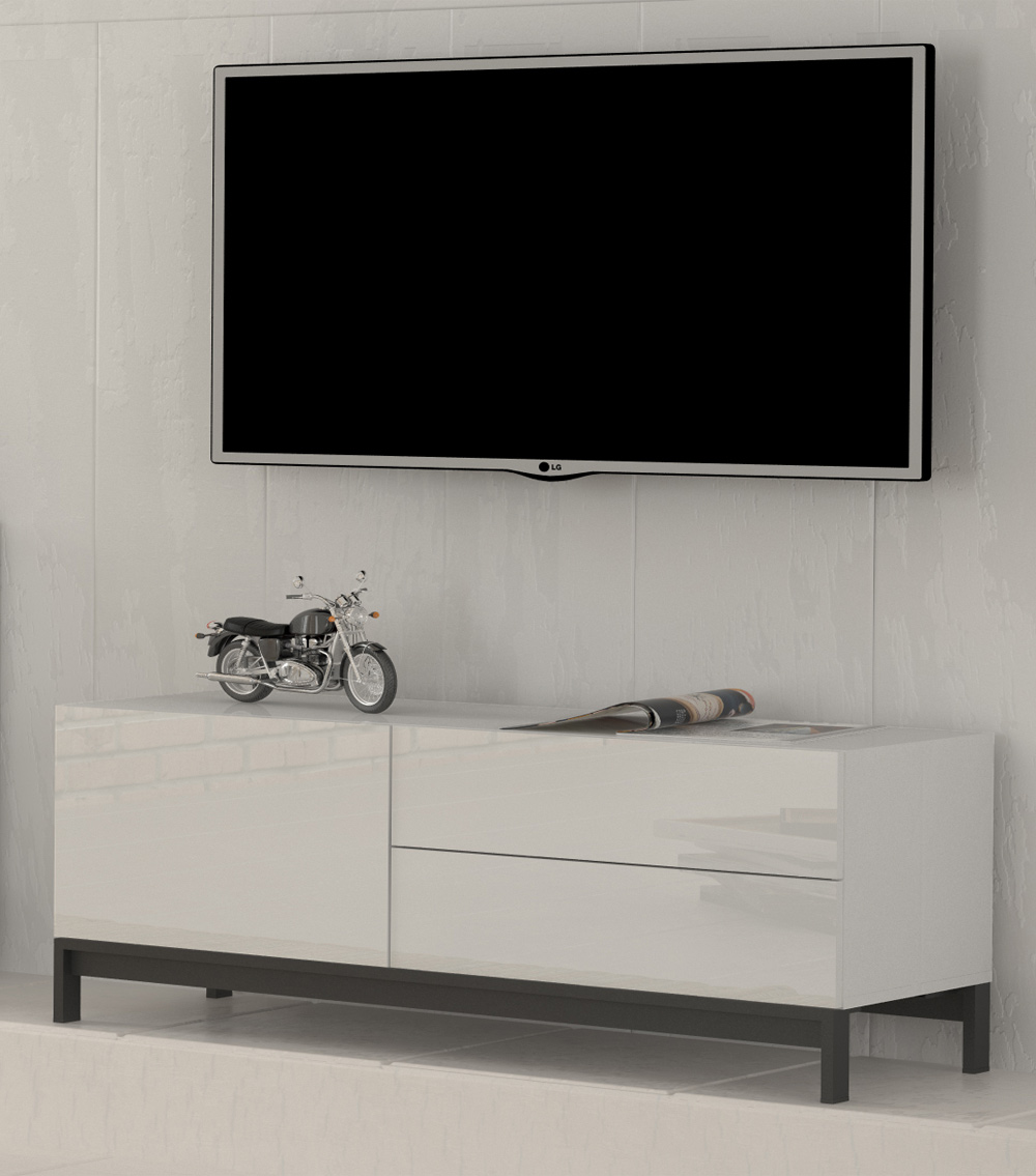 25149148_METIS_AMB METIS 110 cm TV stand with feet 1 door + 2 drawers - Web Furniture