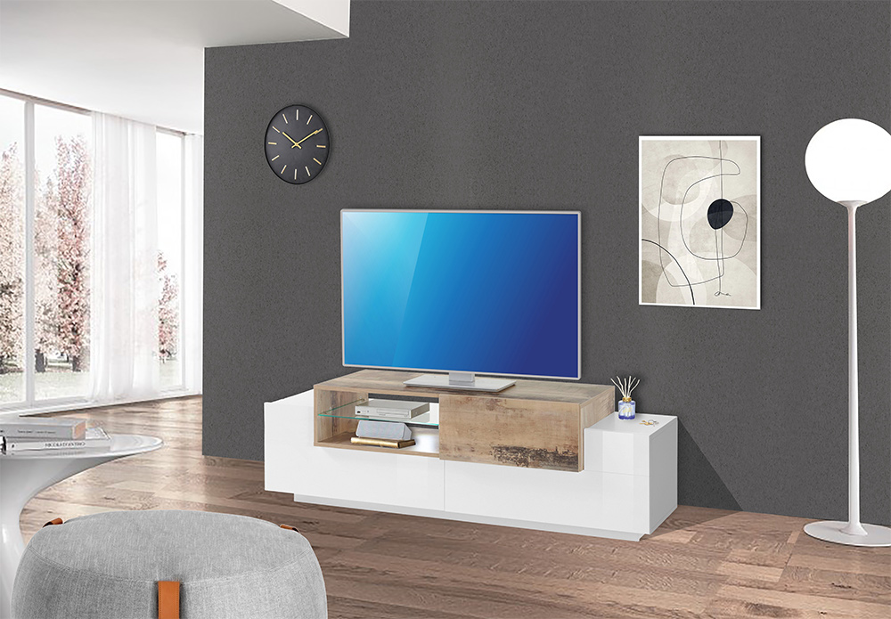 48066852_NEW_CORO_AMB NEW CORO 160 cm TV stand with 1 hinged door + 2 flap doors - Web Furniture