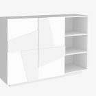 PING multi-purpose cabinet with 2 hinged doors and 3 open compartments - Web Furniture PING multi-purpose cabinet with 2 hinged doors and 3 open compartments - Web Furniture