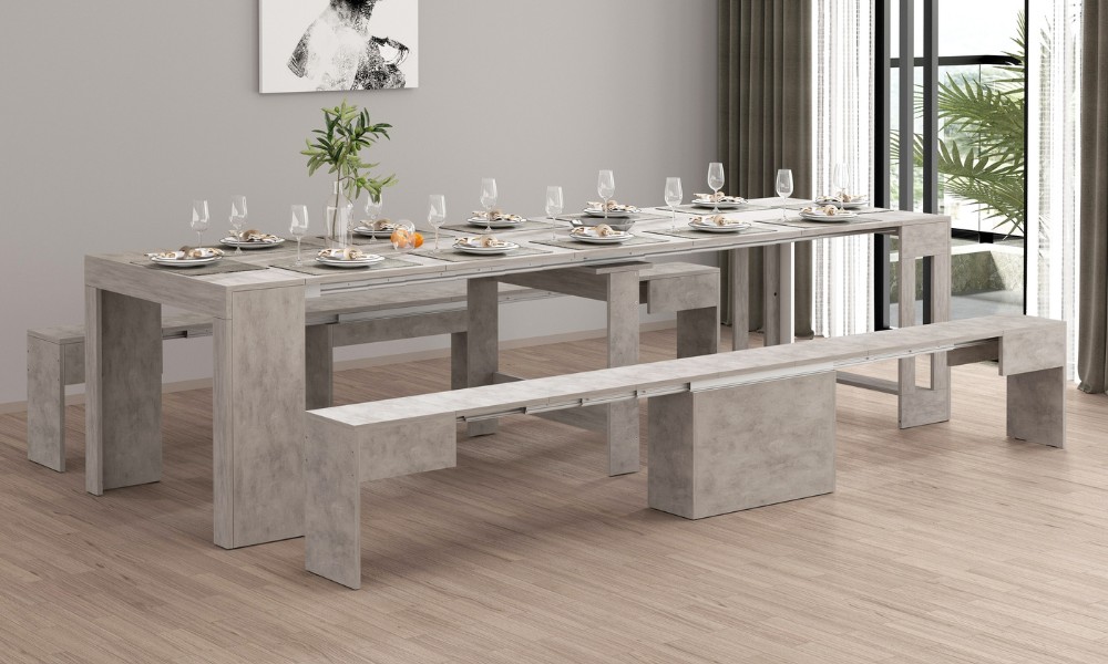 22477710_PRATIKA_AMB3 PRATIKA 2-Piece Extendable Bench Set - Dining - Web Furniture