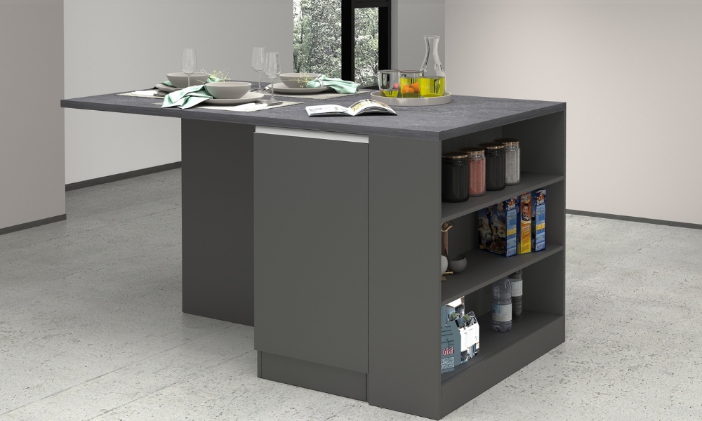 22720855_SOLE_AMB SOLE Kitchen Island with 2 Doors and Open Compartments - Cooking - Web Furniture